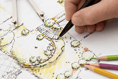 Achtertuin van een statige villa, net opgeleverd tuinontwerp